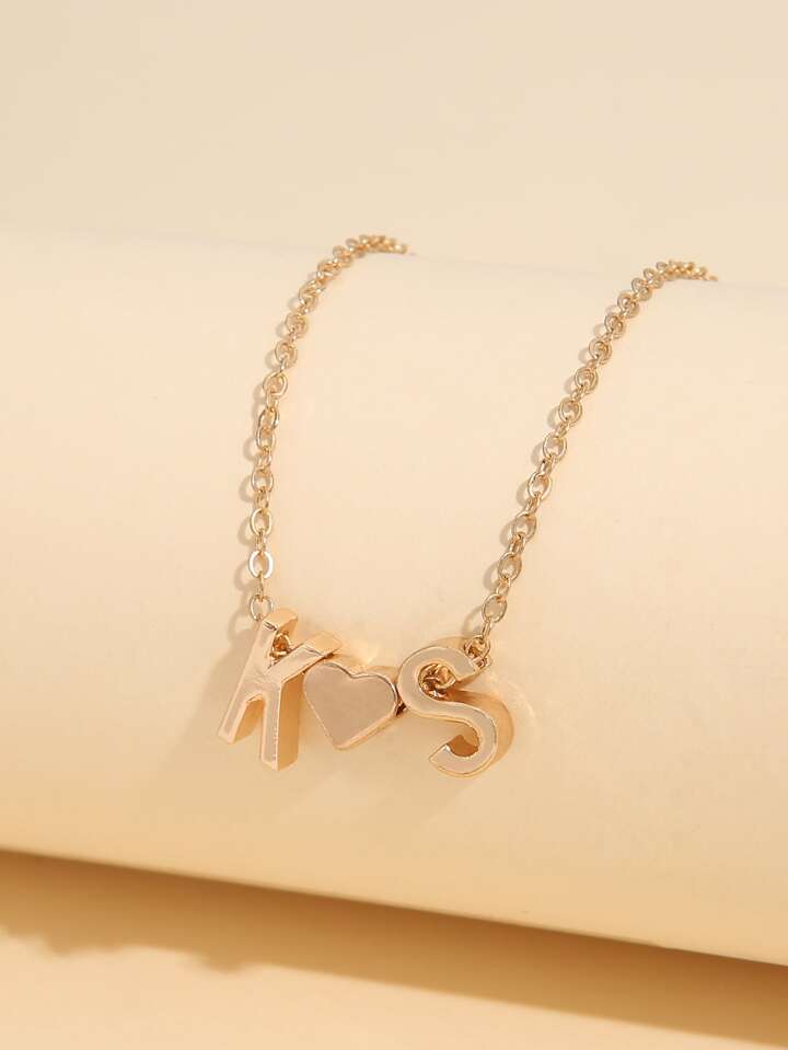 COLLAR PERSONALIZADO: INICIAL + CORAZÓN ❤️📿
