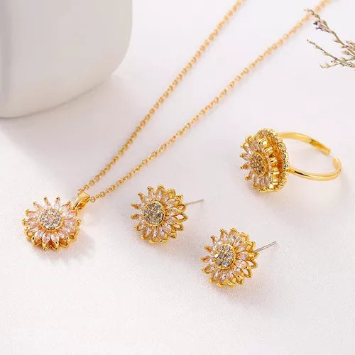 SET GIRASOLES GIRATORIOS 🌻📿💍