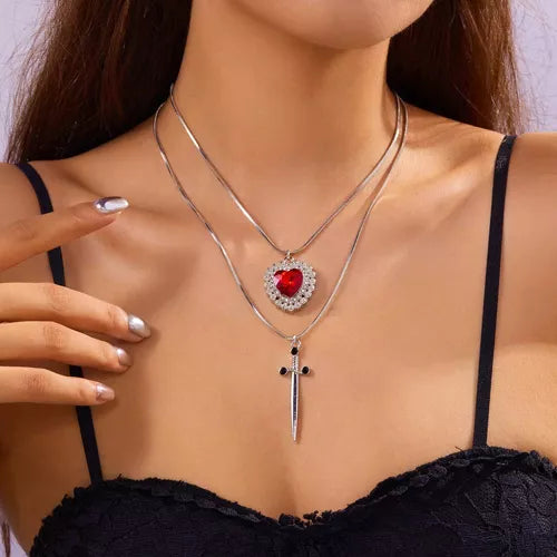 COLLAR PAREJA: ESPADA + CORAZÓN ❤️‍🔥⚔️