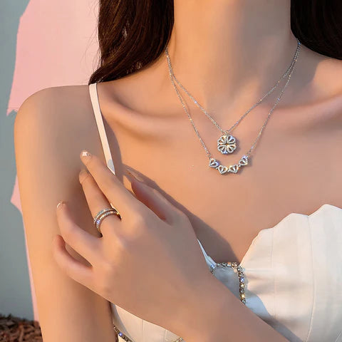 COLLAR TREBOL DE 4 CORAZONES 🖤🍀
