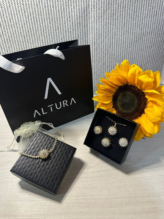 SET GIRASOLES GIRATORIOS 🌻📿💍