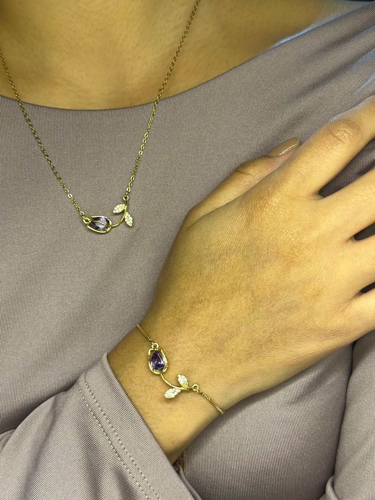 SET COLLAR + PULSERA TULIPAN 🌷