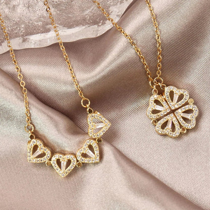 COLLAR TREBOL DE 4 CORAZONES 🖤🍀