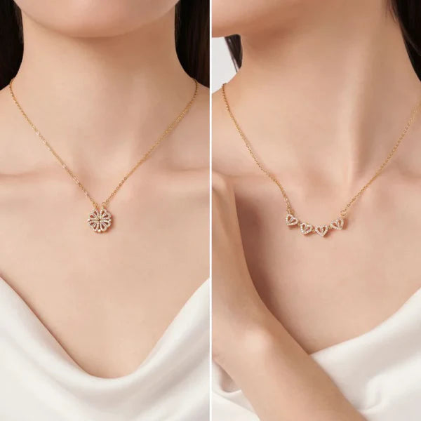 COLLAR TREBOL DE 4 CORAZONES 🖤🍀