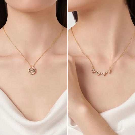COLLAR TREBOL DE 4 CORAZONES 🖤🍀