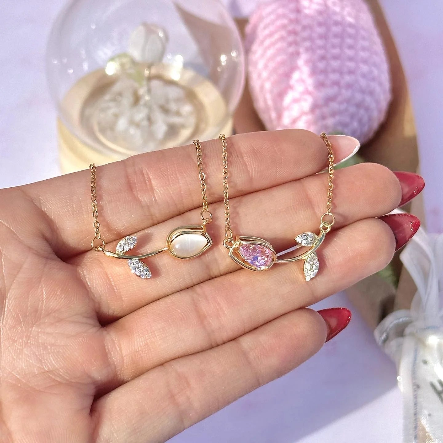 SET COLLAR + PULSERA TULIPAN 🌷